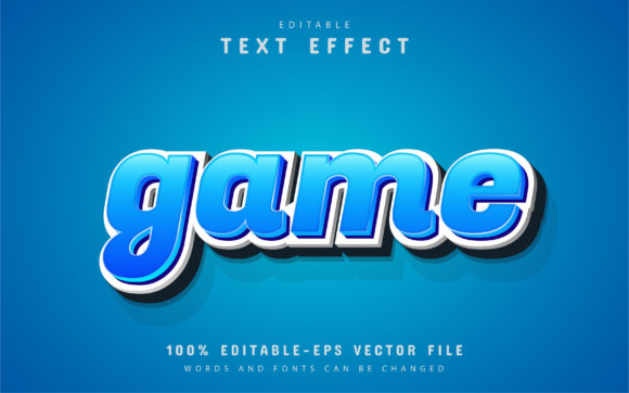 Blue Game Text Effect: A Dynamic Vector Asset for Impactful Design