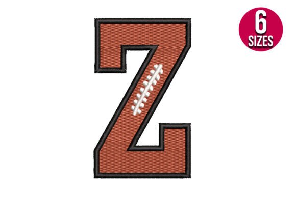 Football Font Alphabet Letter Z: Bold Embroidery for Team Spirit