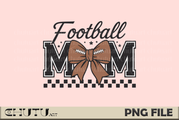 Football Mom PNG: Game Day Spirit in a Stylish Bow