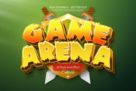 Game Arena Cartoon 3D Text Effect: Add Playful Depth to Your Designs