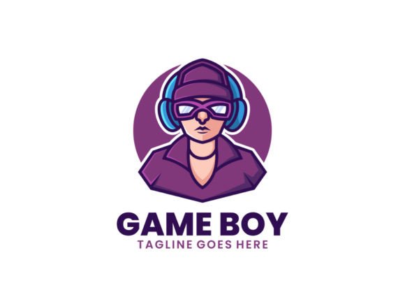 Game Boy Mascot Cartoon Logo: A Playful Vector Asset