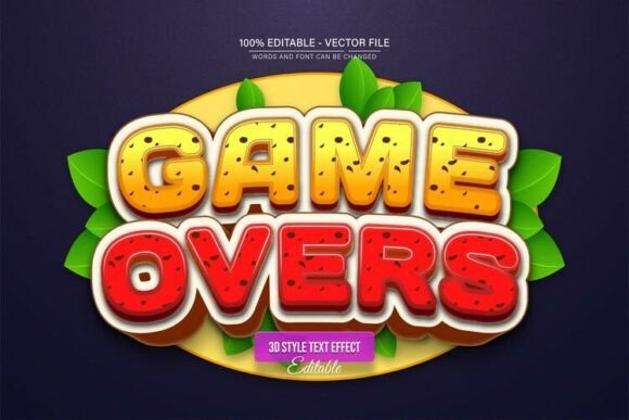 Game over Cartoon Style 3D Text Effect: Your Next Design Asset
