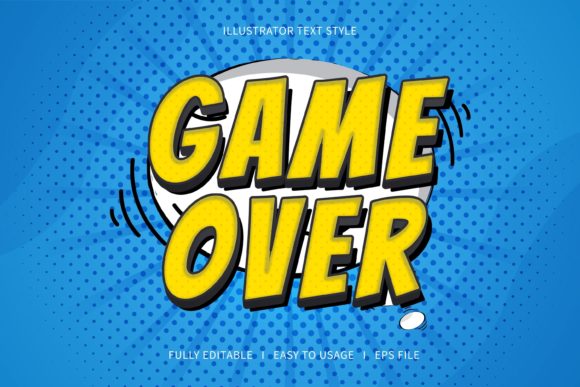 Game Over Text Effect Background Blue: A Bold Visual Punch