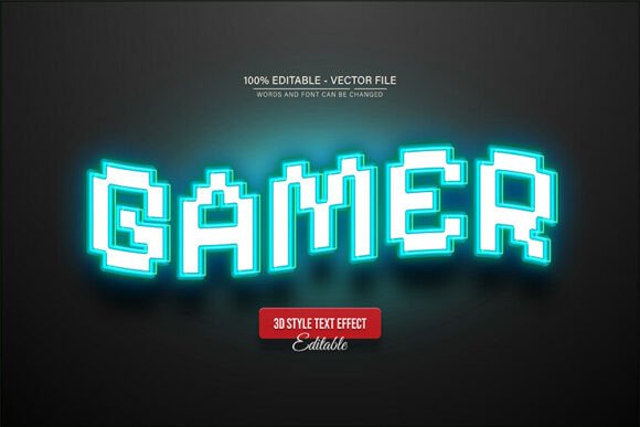 Game Pixel Blue Glow Text Effect: A Modern Design Asset
