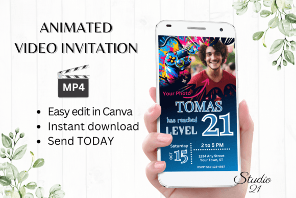 Level Up Your Party: The Gamer 21 Video Game Birthday Invite
