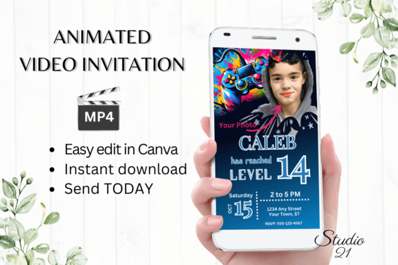 Level Up Your Party with a Gamer 14 Video Game Birthday Invite