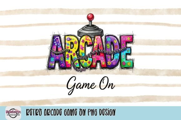 Level Up Your Projects with Retro Arcade Game on PNG Design