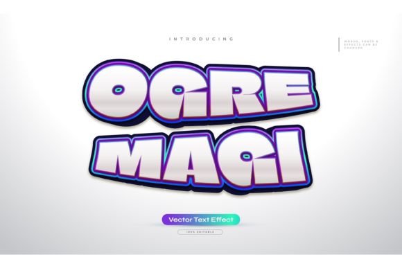 Ogre Magi Text with Game Style: Bold, Editable Design