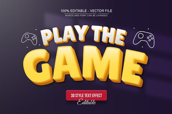 Play Game 3D Style Text Effect: Dynamic Editable Graphics