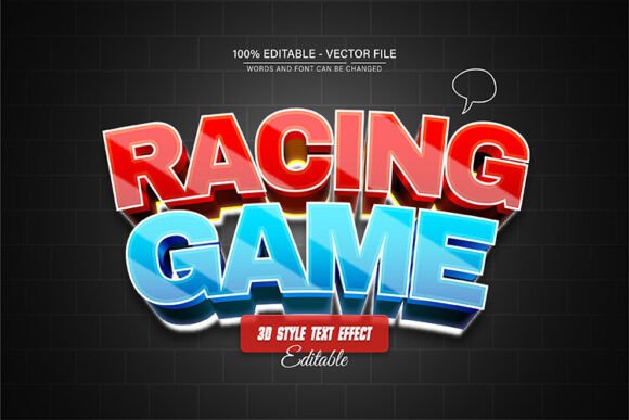 Racing Game 3D Text Effect Editable: Unlock High-Speed Creativity