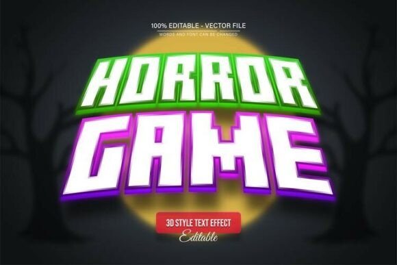 Scary Horror Game 3D Text Effect for Your Design Projects